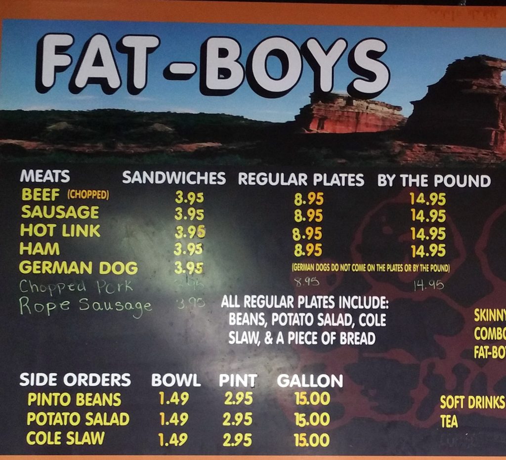 Fat Boys Bbq Menu